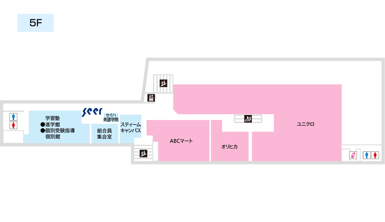 5階の東側お手洗いに隣接しております。