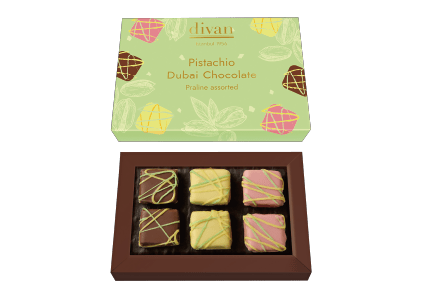 ピスタチオドバイチョコレート プラリネアソート 6個入り