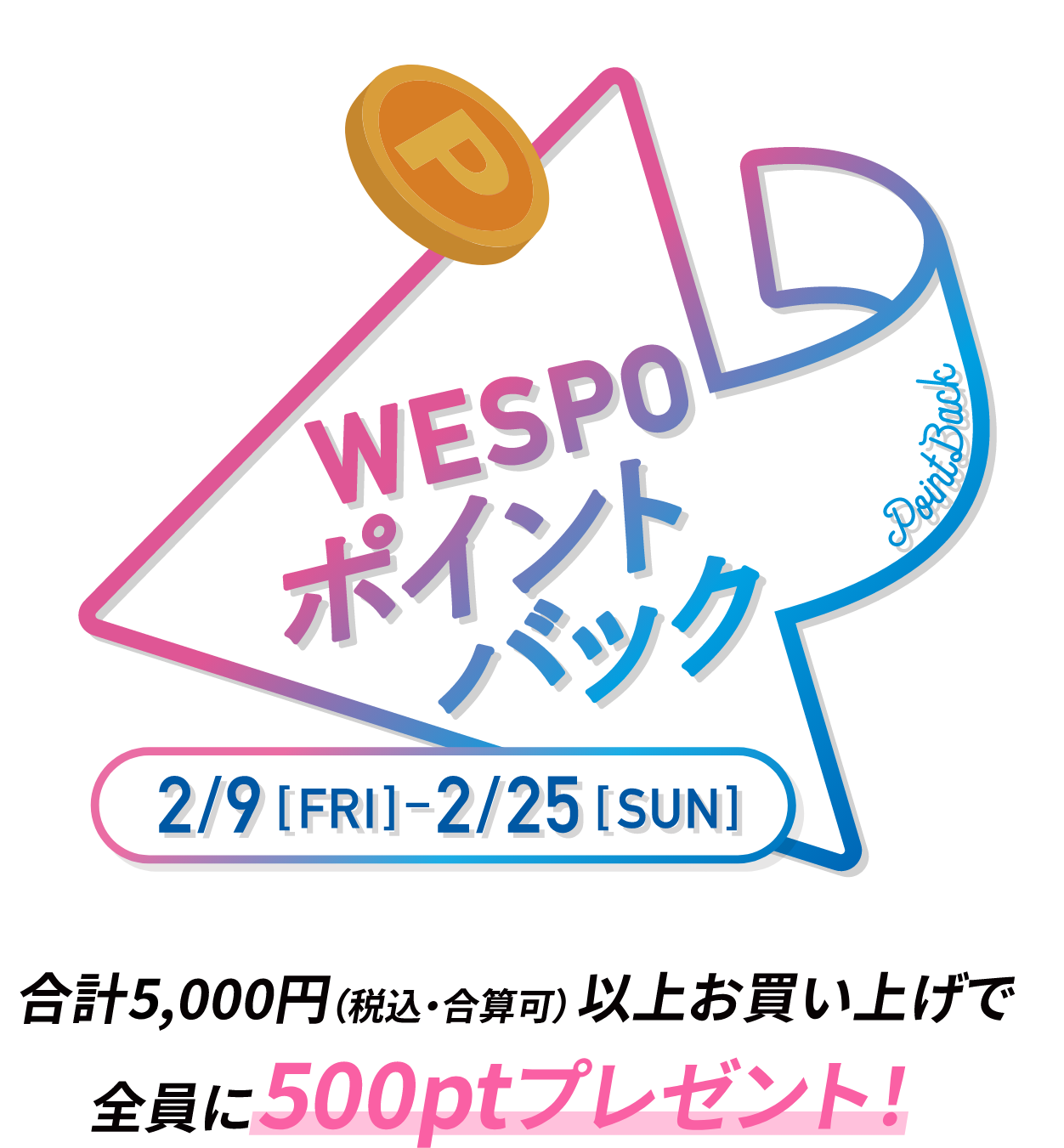 WESPO ポイントバック 2/9[FRI]-2/25[SUN] 
